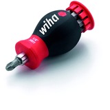 Wiha Schraubendreher Stubby 1/4", mit Bit Magazin schwarz/rot, Stubby mit 6 SL / PZ Bits