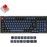 Keychron V5, Gaming-Tastatur schwarz/blaugrau, DE-Layout, Keychron K Pro Red, Hot-Swap, RGB