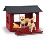 Schleich Farm World Hundehütte mit Goldenretrievern, Spielfigur 