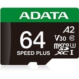 ADATA SPEED PLUS microSDXC 64 GB, Speicherkarte UHS-I U3, Class 10, V30, A2