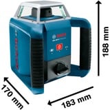 Bosch Rotationslaser GRL 400 H Professional blau, rote Laserlinie, mit Laser-Empfänger LR 1, Baustativ BT 152, im Koffer