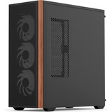 Aerocool D501A-G-BK-v2, Tower-Gehäuse schwarz/holz