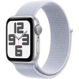 Apple Watch SE, Smartwatch silber, Aluminium, 40 mm, Sport Loop blaue Wolke