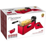 Bestron Cool Zone Fritteuse AF357R rot/schwarz, 2.000 Watt, Ölbehälter 3,5 Liter