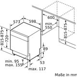 Bosch SMU4EVS08E Serie 4, Spülmaschine edelstahl (gebürstet)