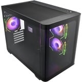 FSP S380-BA bk, Tower-Gehäuse schwarz, Tempered Glass x 2