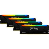 Kingston FURY DIMM 128 GB DDR4-2666 (4x 32 GB) Quad-Kit, Arbeitsspeicher schwarz, KF426C16BB2AK4/128, Beast RGB, INTEL XMP