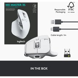 Logitech MX Master 3S, Maus hellgrau, 7 Tasten, Logi Bolt, Bluetooth, kompatibel mit PC/Mac/iPad/Android
