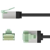 goobay Ultraflexibles Cat.8.1 Patchkabel slim, U/FTP schwarz, 2 Meter, extrakurze Stecker