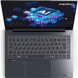 Medion SPRCHRGD 14 S2 (MD62721), Notebook grau, Intel® Core™ Ultra 5 228V, Intel® Arc™ Graphics 130V, 32 GB LPDDR5X, 512 GB (512 GB SSD), Windows 11 Home 64-Bit