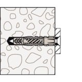 fischer Universaldübel UX 8x50 WH hellgrau, 25 Stück, mit Winkelhaken