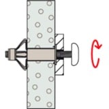 fischer Hohlraum-Metalldübel HM 6x65 S silber, 50 Stück, mit metrischer Schraube