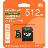 ADATA SPEED PLUS microSDXC 512 GB, Speicherkarte UHS-I U3, Class 10, V30, A2