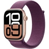 Apple Watch Series 10, Smartwatch roségold, Aluminium, 46 mm, Sport Loop Pflaume, Cellular