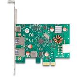 DeLOCK PCIe x1 Karte zu 1x ext. USB-C PD 30W + 2 ext. USB 3.2 Gen 1, USB-Controller 6-Pin-Stromanschluss