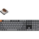 Keychron K5 Max, Gaming-Tastatur grau/orange, DE-Layout, Gateron Low Profile 2.0 Mechanical Brown, Hot-Swap, Aluminiumrahmen, RGB