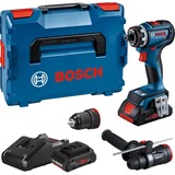 Bosch Akku-Bohrschrauber GSR 18V-90 FC Professional, 18Volt blau/schwarz, 2x Akku ProCORE18V 4,0Ah, in L-BOXX