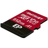 Patriot EP Series 512 GB microSDXC, Speicherkarte rot/schwarz, UHS-I U3, Class 10, V30, A1