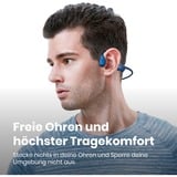 Shokz OpenRun, Kopfhörer blau/dunkelblau, Bluetooth, Laden über magnetische Induktion