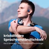 Shokz OpenRun, Kopfhörer blau/dunkelblau, Bluetooth, Laden über magnetische Induktion