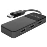 DeLOCK DisplayPort Splitter 1.4 > 3x HDMI MST schwarz, 12,5cm Kabel