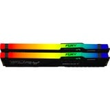 Kingston FURY DIMM 32 GB DDR5-6000 (2x 16 GB) Dual-Kit, Arbeitsspeicher schwarz, KF560C36BBE2AK2-32, FURY Beast RGB, INTEL XMP