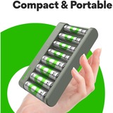 GP Batteries USB Akkuladegerät E821, mit 8 Ladeslots grau, inkl. 4x GP Akkus AAA 850mAh + 4x GP Akkus AA 2.100mAh