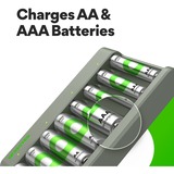 GP Batteries USB Akkuladegerät E821, mit 8 Ladeslots grau, inkl. 4x GP Akkus AAA 850mAh + 4x GP Akkus AA 2.100mAh