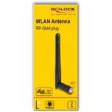 DeLOCK WLAN Antenne 802.11 RP-SMA 2 dBi schwarz, Omnidirektional, Kippgelenk