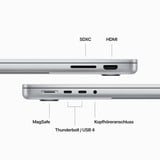 Apple MacBook Pro (14") 2023 CTO, Notebook silber, M3 10-Core GPU, MacOS, Amerikanisch, 36 cm (14.2 Zoll) & 120 Hz Display, 512 GB SSD