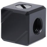 Alphacool Eiszapfen Anschlussterminal 4-Fach G1/4 IG, Verbindung schwarz, Black Acetal