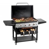 Blackstone 36" Griddle Grillstation, Gasgrill mit Deckel und Airfryer schwarz, 4 Grillzonen, 17,5kW, 2 Airfryer, 1 Warmhalteschublade