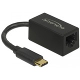 DeLOCK USB 3.2 Gen 1 Adapter, USB-C Stecker > RJ-45 Buchse schwarz, Gigabit LAN 10/100/1.000 Mbit/s