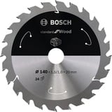 Bosch Kreissägeblatt Standard for Wood, Ø 140mm, 24Z Bohrung 20mm, für Akku-Handkreissägen