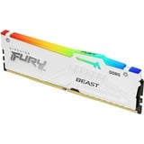 Kingston FURY DIMM 32 GB DDR5-5200  , Arbeitsspeicher weiß, KF552C40BWA-32, FURY Beast RGB, INTEL XMP