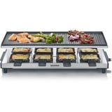 Severin Raclette RG 2375, mit Wende-Grillplatte schwarz/edelstahl, 1.700 Watt