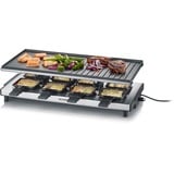 Severin Raclette RG 2375, mit Wende-Grillplatte schwarz/edelstahl, 1.700 Watt