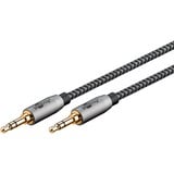 goobay Plus Audio Verbindungskabel AUX 3,5mm stereo schwarz/silber, 0,5 Meter