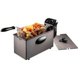 Bestron Cool Zone Fritteuse AF357A grau/schwarz, 2.000 Watt, Ölbehälter 3,5 Liter