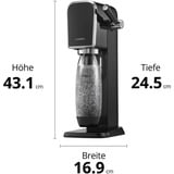 SodaStream Wassersprudler ART, mit PET-Flasche schwarz, inkl. CO₂-Zylinder	