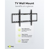 goobay TV-Wandhalterung Basic FIXED (XL) schwarz, für 109 - 254cm (43" - 100") Fernseher