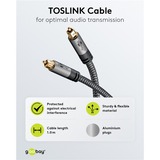 goobay Plus Toslink-Kabel schwarz/silber, 3 Meter