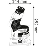 Bosch Akku-Kantenfräse GKF 12V-8 Professional solo, 12Volt, Oberfräse blau/schwarz, ohne Akku und Ladegerät, in L-BOXX