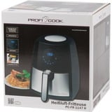 ProfiCook Heißluftfritteuse PC-FR 1147 H schwarz/edelstahl, 1.500 Watt, Korb 2,5 Liter