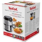 Tefal Heißluftfritteuse Easy Fry Deluxe edelstahl/schwarz, 1.400 Watt, Korb 4,2 Liter