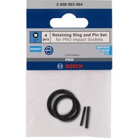 Bosch Set Haltering und Stift, für PRO Impact Steckschlüssel 1/4", Sicherung schwarz, 4-teilig