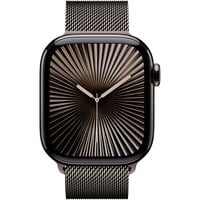 Apple Watch Series 10, Smartwatch schiefer, Titangehäuse, 42 mm, Milanaise Armband Schiefer, Cellular