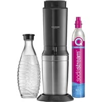 SodaStream Wassersprudler CRYSTAL 3.0 titan grau, inkl. 1 Glaskaraffe + 1 CO₂-Zylinder