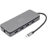 Digitus 11 Port USB-C Dockingstation mit SSD Enclosure USB, VGA, HDMI, RJ45, M.2 SSD