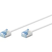 goobay Ultraflexibles Cat.6a Patchkabel slim, U/FTP weiß, 2 Meter, extrakurze Stecker